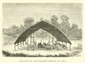 Dwelling of Chontaquiros Indians at Sipa by Edouard Riou